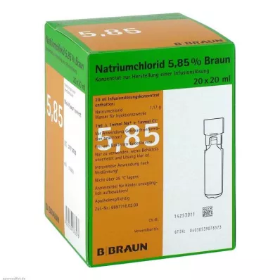 NATRIUMCHLORID 5,85% Καφέ MPC Διάλυμα έγχυσης, 20Χ20 ml