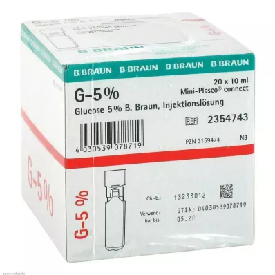 Γλυκόζη 5% Braun Mini Plasco connect ενέσιμο διάλυμα, 20X10 ml