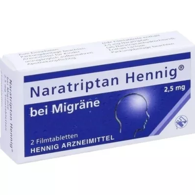 NARATRIPTAN Hennig για ημικρανία 2,5 mg επικαλυμμένα με λεπτό υμένιο δισκία, 2 τεμάχια