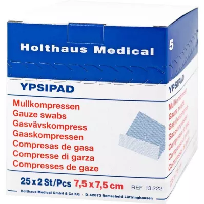 MULLKOMPRESSEN Ypsipad 7,5x7,5 cm αποστειρωμένο 8 φορές, 25X2 τεμάχια
