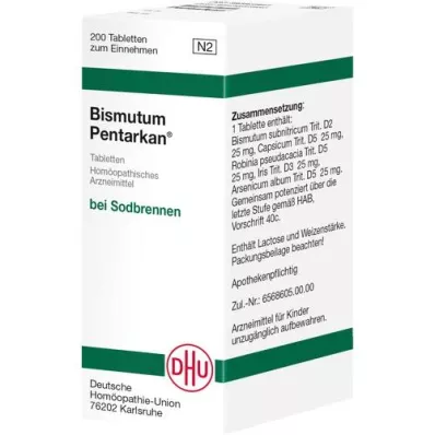 BISMUTUM PENTARKAN Δισκία, 200 τεμάχια