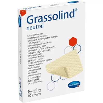 GRASSOLIND Κομπρέσες αλοιφής 5x5 cm αποστειρωμένες, 10 τεμάχια