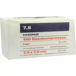 MULLKOMPRESSEN Ypsipad 7,5x7,5 cm μη αποστειρωμένο 8x, 100 τεμάχια