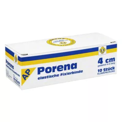 PORENA Ελαστικός επίδεσμος γάζας 4 cm λευκού χρώματος χωρίς τσέλο, 10 τεμάχια