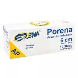 PORENA Ελαστικός επίδεσμος γάζας 6 cm λευκού χρώματος χωρίς τσέλο, 10 τεμάχια