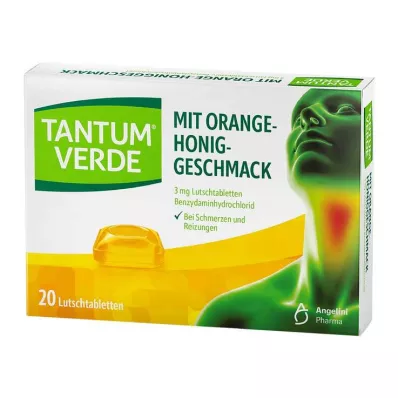TANTUM VERDE Παστίλιες 3 mg με γεύση πορτοκάλι-μέλι, 20 τεμάχια