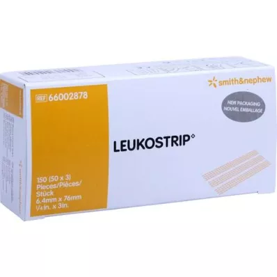 LEUKOSTRIP Λωρίδες ράμματος τραύματος 6,4x76 mm κουτί, 50X3 τεμ