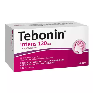 TEBONIN intens 120 mg επικαλυμμένα με λεπτό υμένιο δισκία, 200 τεμάχια TEBONIN intens 120 mg επικαλυμμένα με λεπτό υμένιο δισκία, 200 τεμάχια