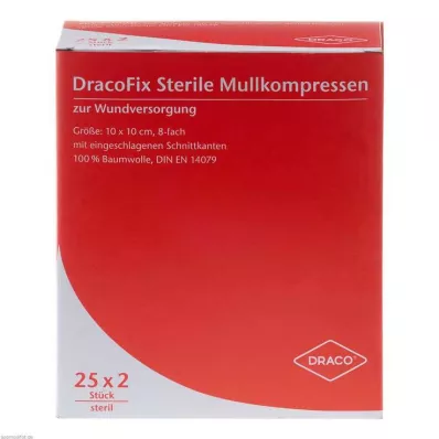DRACOFIX PEEL Κομπρέσες 10x10 cm αποστειρωμένες 8 φορές, 25X2 τεμάχια DRACOFIX PEEL Κομπρέσες 10x10 cm αποστειρωμένες 8 φορές, 25X2 τεμάχια