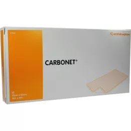 CARBONET 10x20 cm άοσμος επίδεσμος τραύματος με ενεργό άνθρακα, 10 τεμάχια