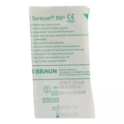 Κάνουλα Surecan 20 Gx25 mm σε γωνία (1 τεμάχιο)