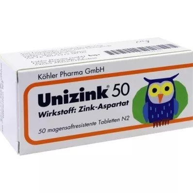 UNIZINK 50 δισκία με εντερική επικάλυψη, 50 τεμάχια