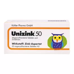UNIZINK 50 δισκία με εντερική επικάλυψη, 50 τεμάχια