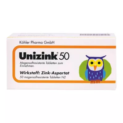 UNIZINK 50 δισκία με εντερική επικάλυψη, 50 τεμάχια