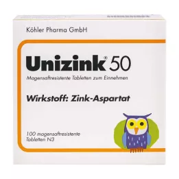 UNIZINK 50 δισκία με εντερική επικάλυψη, 100 τεμάχια