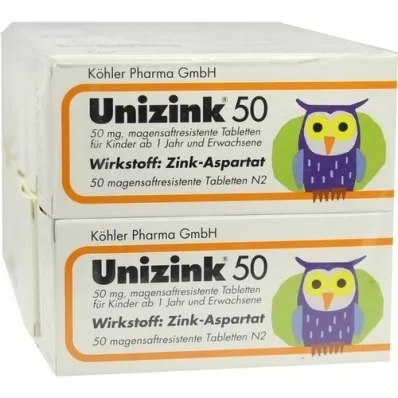 UNIZINK 50 δισκία με εντερική επικάλυψη, 10X50 τεμάχια