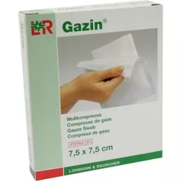 GAZIN Γάζα 7,5x7,5 cm αποστειρωμένη 8 φορές, 5X2 τεμ