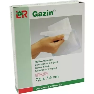 GAZIN Γάζα 7,5x7,5 cm αποστειρωμένη 8 φορές, 5X2 τεμ