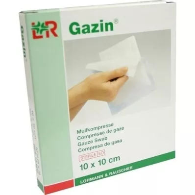 GAZIN Γάζα 10x10 cm αποστειρωμένη 8-πτυχωτή, 5X2 τεμ
