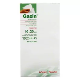 GAZIN Γάζα 10x20 cm αποστειρωμένη 8-πτυχωτή, 5X2 τεμ