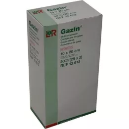 GAZIN Γάζα 10x20 cm αποστειρωμένη 8-πτυχωτή, 25X2 τεμ
