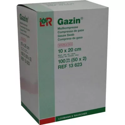 GAZIN Γάζες 10x20 cm αποστειρωμένες 8 φορές, 50X2 τεμ