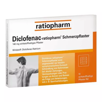 DICLOFENAC-επιθέματα πόνου της ratiopharm, 10 τεμ