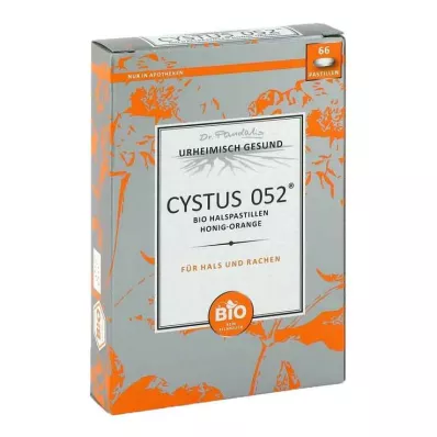 CYSTUS 052 Βιολογικές παστίλιες λαιμού μέλι πορτοκάλι, 66 τμχ