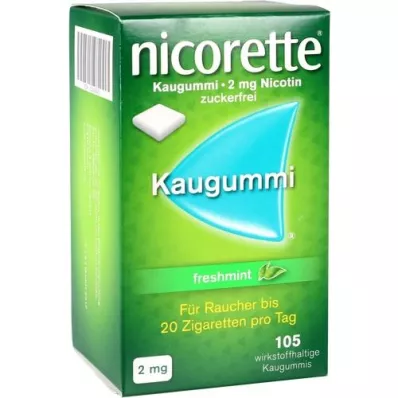 NICORETTE Τσίχλες 2 mg φρέσκιας μέντας, 105 τεμάχια