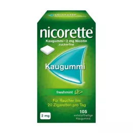 NICORETTE Τσίχλες 2 mg φρέσκιας μέντας, 105 τεμάχια