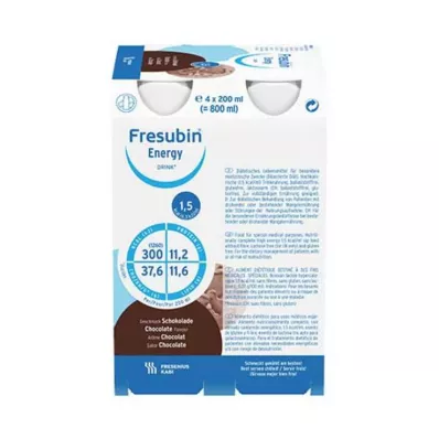 FRESUBIN ENERGY DRINK Μπουκάλι πόσης σοκολάτας, 4X200 ml
