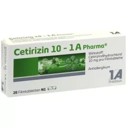CETIRIZIN 10-1A Φαρμακευτικά επικαλυμμένα με λεπτό υμένιο δισκία, 20 τεμάχια