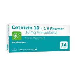 CETIRIZIN 10-1A Φαρμακευτικά επικαλυμμένα με λεπτό υμένιο δισκία, 20 τεμάχια