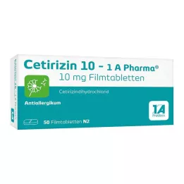 CETIRIZIN 10-1A Φαρμακευτικά επικαλυμμένα με λεπτό υμένιο δισκία, 50 τεμάχια