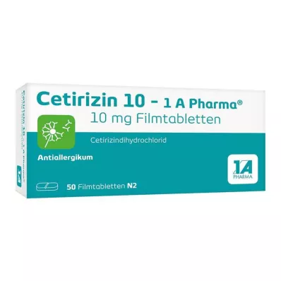CETIRIZIN 10-1A Φαρμακευτικά επικαλυμμένα με λεπτό υμένιο δισκία, 50 τεμάχια