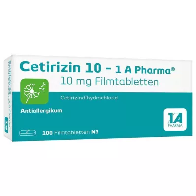 CETIRIZIN 10-1A Φαρμακευτικά επικαλυμμένα με λεπτό υμένιο δισκία, 100 τεμάχια
