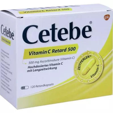CETEBE Κάψουλες βιταμίνης C παρατεταμένης αποδέσμευσης 500 mg, 120 τεμάχια