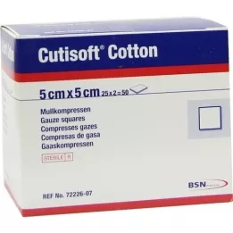 CUTISOFT Βαμβάκι Compr.5x5 cm αποστειρωμένο 12 φορές, 25X2 τεμ