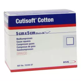 CUTISOFT Βαμβάκι Compr.5x5 cm αποστειρωμένο 12 φορές, 25X2 τεμ