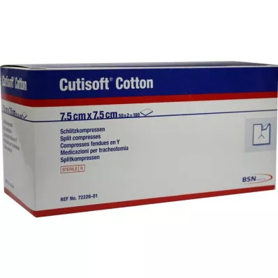 CUTISOFT Βαμβακερή κομπρέσα 7,5x7,5 cm αποστειρωμένη, 50X2 τεμάχια