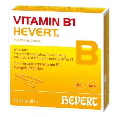 VITAMIN B1 HEVERT Αμπούλες, 10 τεμ VITAMIN B1 HEVERT Αμπούλες, 10 τεμ