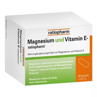 Μαγνήσιο και βιταμίνη Ε ratiopharm, 60 τεμάχια