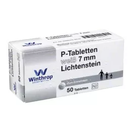 P TABLETTEN λευκό με βήμα 7 mm, 50 τεμάχια