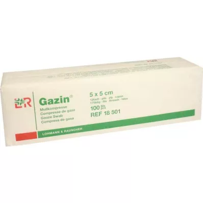 GAZIN Γάζες 5x5 cm μη αποστειρωμένες 12x op, 100 τεμάχια GAZIN Γάζες 5x5 cm μη αποστειρωμένες 12x op, 100 τεμάχια