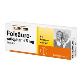 FOLSÄURE-RATIOPHARM δισκία των 5 mg, 20 τεμάχια
