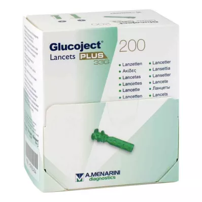 GLUCOJECT Λαντσέτες PLUS 33 G, 200 τεμάχια