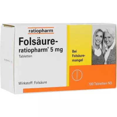 FOLSÄURE-RATIOPHARM δισκία των 5 mg, 100 τεμάχια