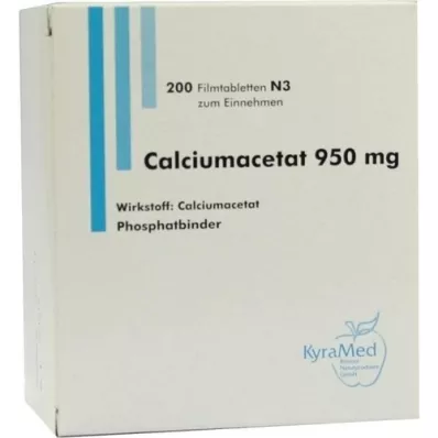 CALCIUMACETAT 950 mg επικαλυμμένα με λεπτό υμένιο δισκία, 200 τεμάχια