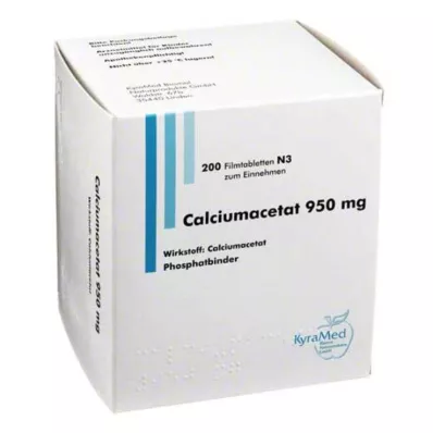 CALCIUMACETAT 950 mg επικαλυμμένα με λεπτό υμένιο δισκία, 200 τεμάχια