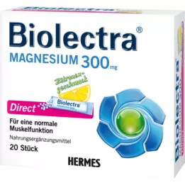 BIOLECTRA Μαγνήσιο 300 mg Direct Lemon Sticks, 20 τεμάχια
